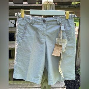 NWT Da-Nang knee length shorts relaxed surplus pinstripe light grey cargo style